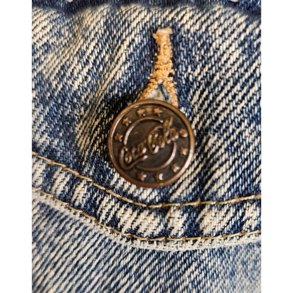 Vintage Coca-Cola Acid Wash Denim Trucker Jacket … - image 8